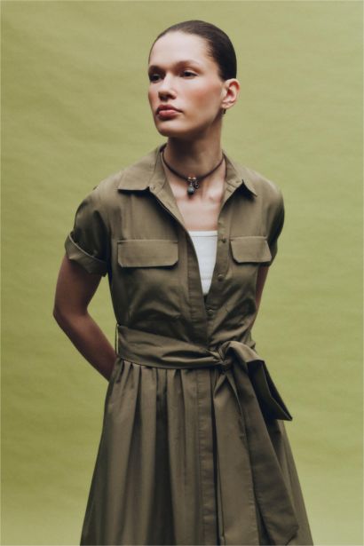 A Kesim Terry Cotton Midi Elbise