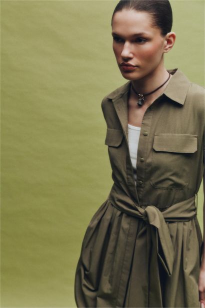 A Kesim Terry Cotton Midi Elbise