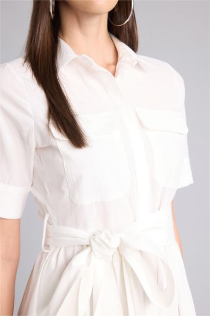 A Kesim Terry Cotton Kısa Kollu Midi Elbise