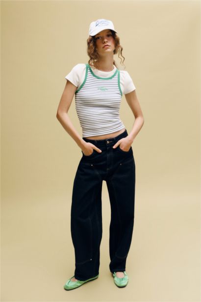 Slim Fit Camisole Halter Collar Tank Top