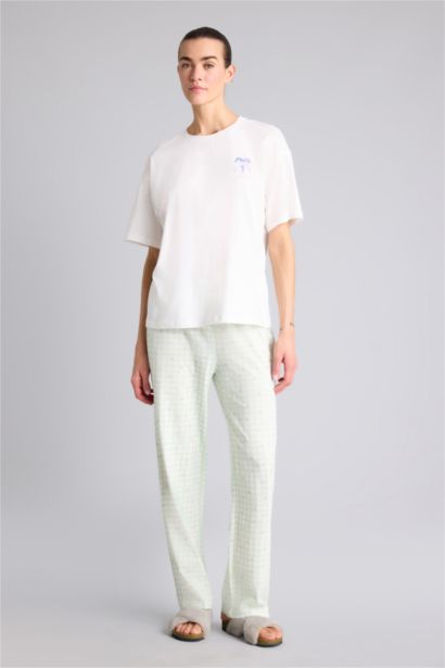 Top Plaid Bottoms 2 Piece Pajama Set