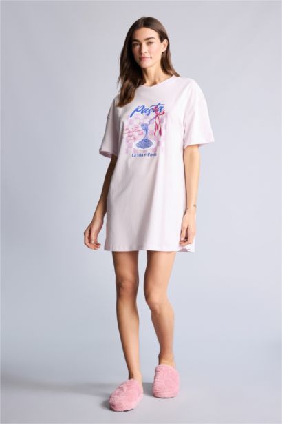 Regular Fıt Bisiklet Yaka Kısa Kollu Elbise