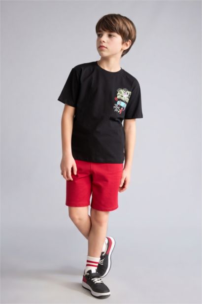 Oversıze Sweatshirt Kumaşı Şort Erkek Çocuk