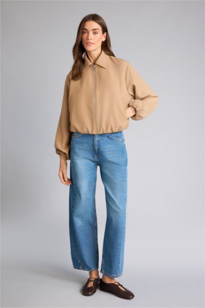 Standard Fit Suede Puffer Jacket