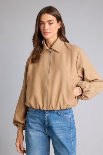 Standard Fit Suede Puffer Jacket