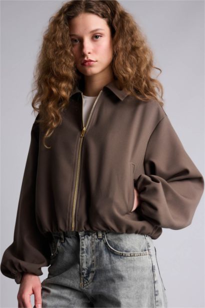 Standard Fit Suede Puffer Jacket