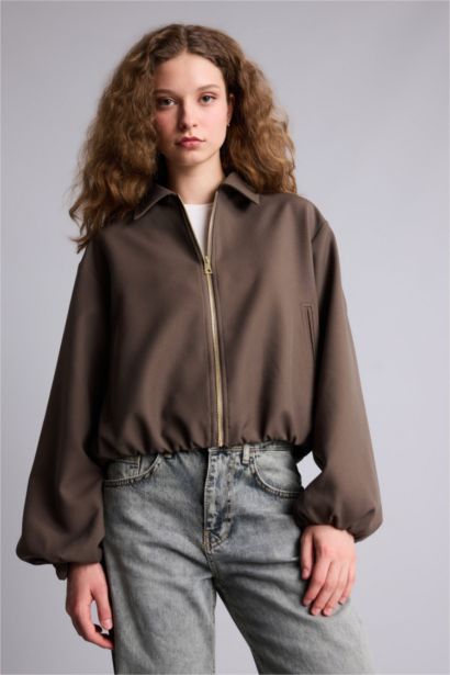 Standard Fit Suede Puffer Jacket