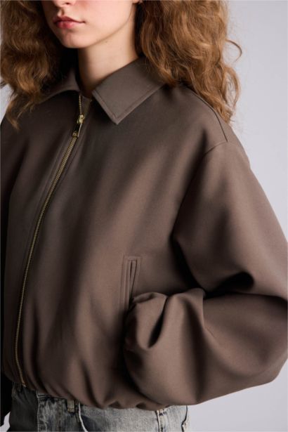 Standard Fit Suede Puffer Jacket