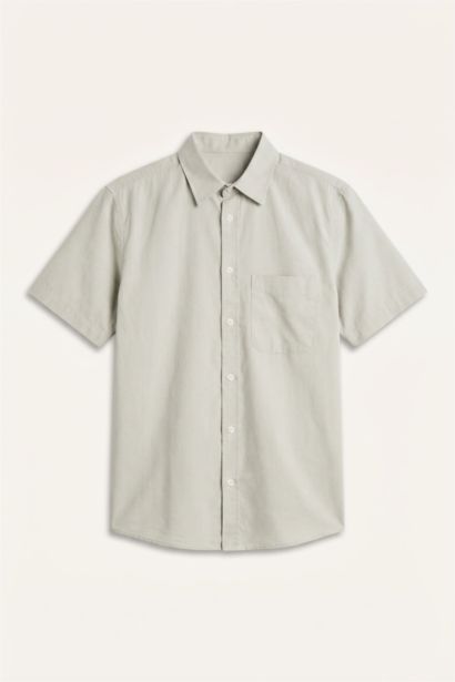 Regular Fit Polo Collar Cotton Shirt
