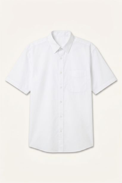 Regular Fit Polo Collar Cotton Shirt