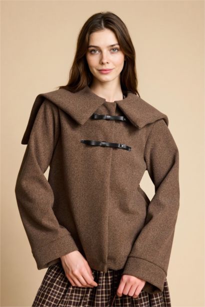 Regular Fıt Büyük Yaka İçi Yumuşak Tüylü Hırka