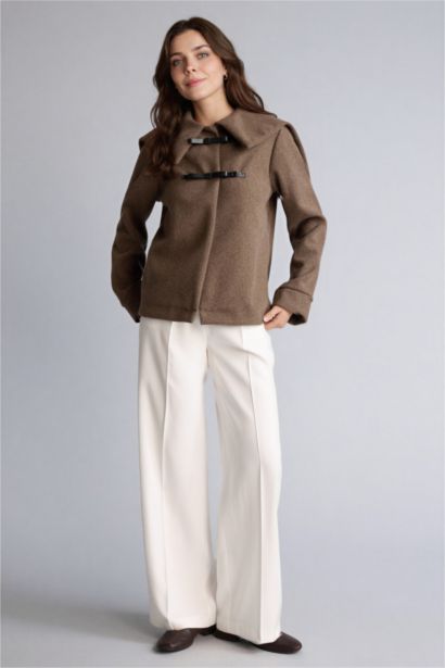 Regular Fıt Büyük Yaka İçi Yumuşak Tüylü Hırka