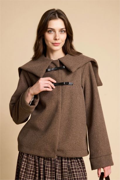 Regular Fıt Büyük Yaka İçi Yumuşak Tüylü Hırka