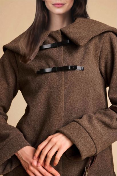 Regular Fıt Büyük Yaka İçi Yumuşak Tüylü Hırka