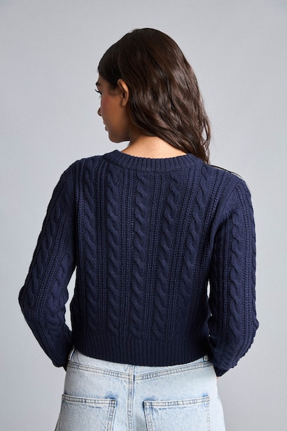 Gilet en maille à col rond Coupe régulière