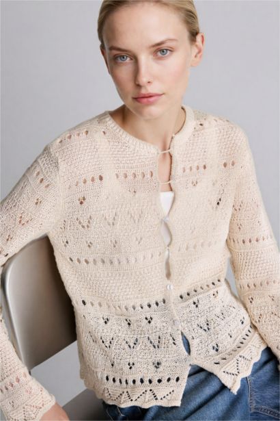 Regular Fıt Yuvarlak Yaka Triko Hırka