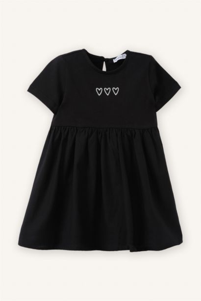 Desenli Elbise Kız Bebek