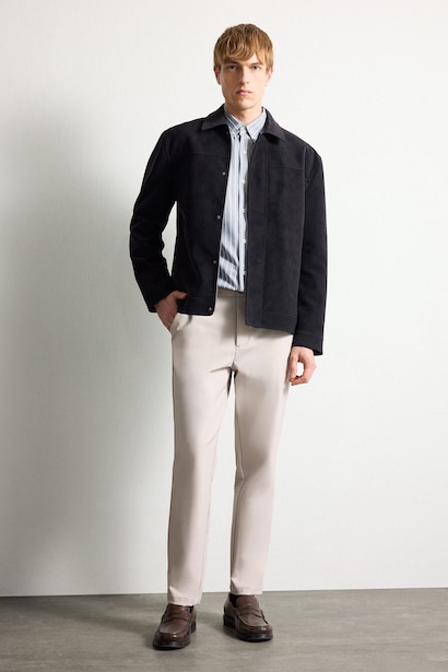 Süet Regular Fit Mont