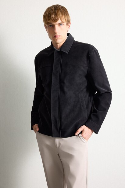 Süet Regular Fit Mont