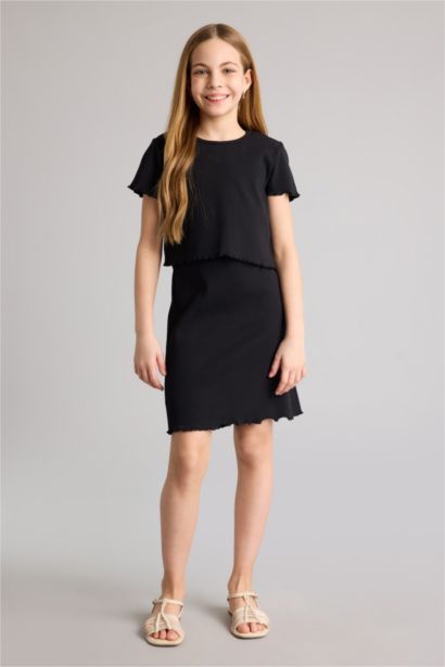 2 piece Regular Fit 3/4 Sleeve Knitted Dress