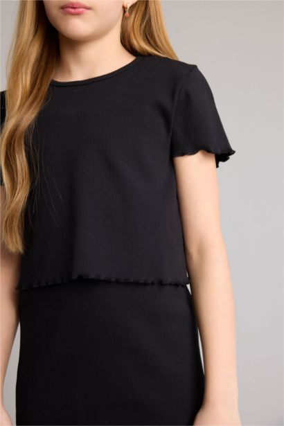 2 piece Regular Fit 3/4 Sleeve Knitted Dress