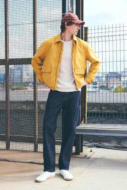 Regular Fit Ultra Soft Suede Polo Collar Zip-Up Jacket