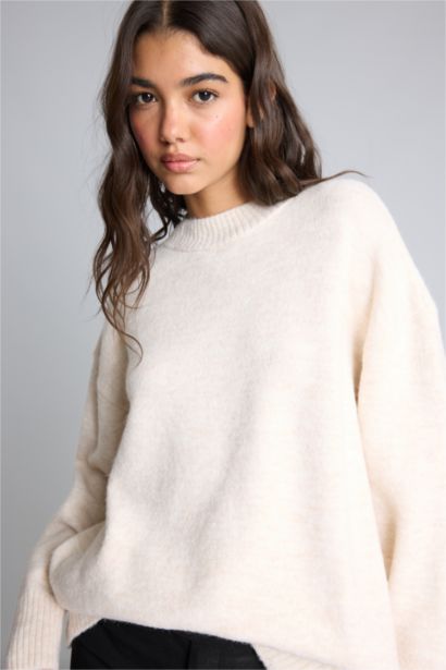 Oversize Crew Neck Knit Pullover