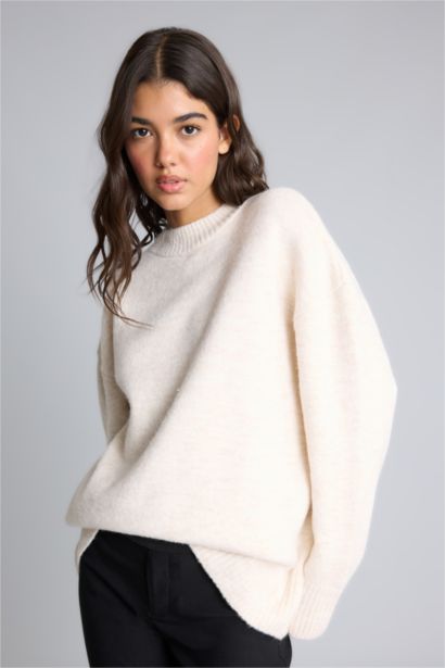 Oversize Crew Neck Knit Pullover
