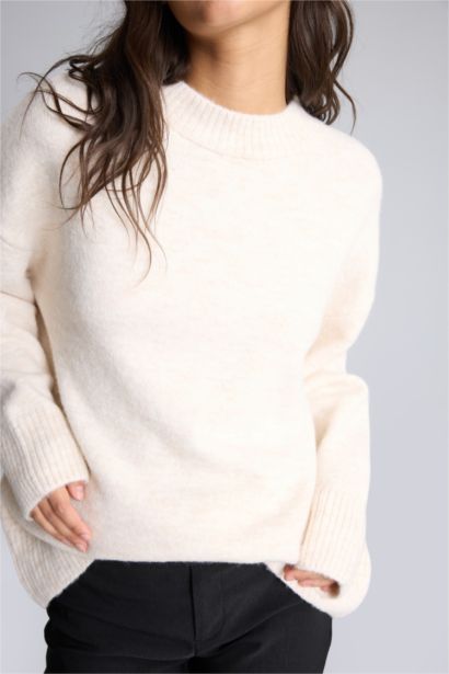 Oversize Crew Neck Knit Pullover
