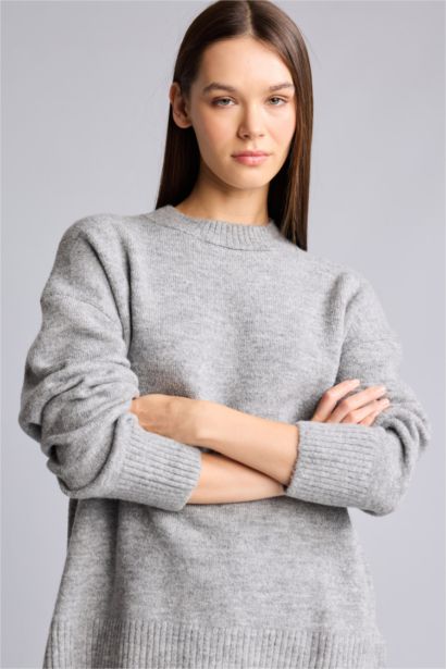 Oversize Crew Neck Knit Pullover
