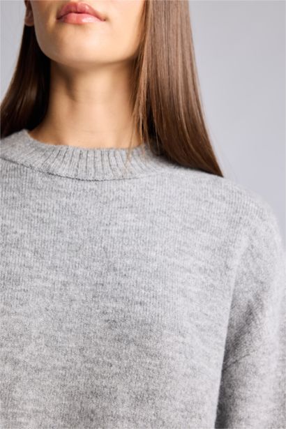Oversize Crew Neck Knit Pullover