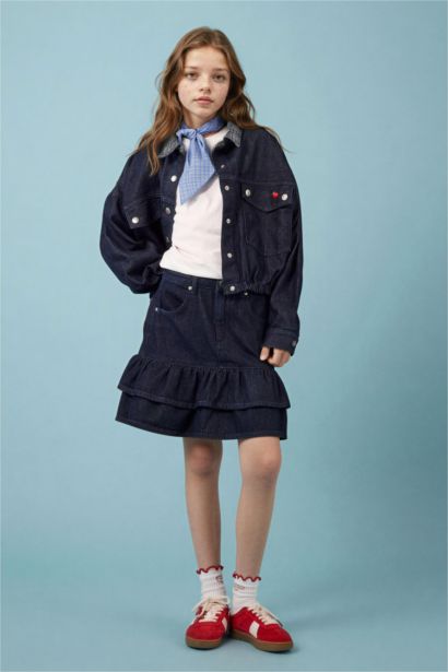 Denim Ceket Kız Çocuk