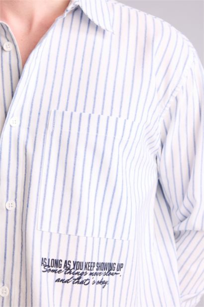 قميص ردن طويل بوكسي فيت مطبوع