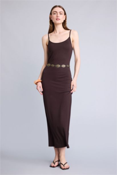 Askılı Midi Elbise