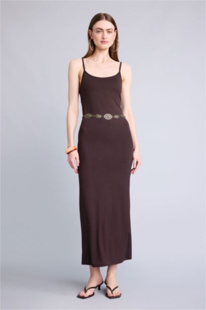Askılı Midi Elbise