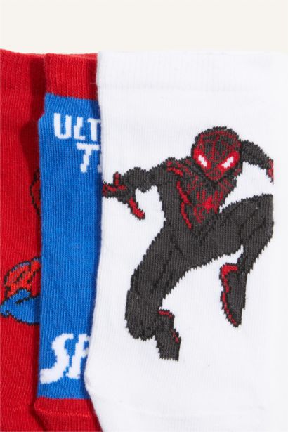 Spiderman Pamuklu 3'Lü Patik Çorap Erkek Çocuk