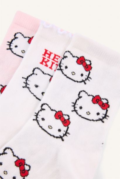 Hello Kitty Pamuklu 3'Lü Çorap Kız Çocuk