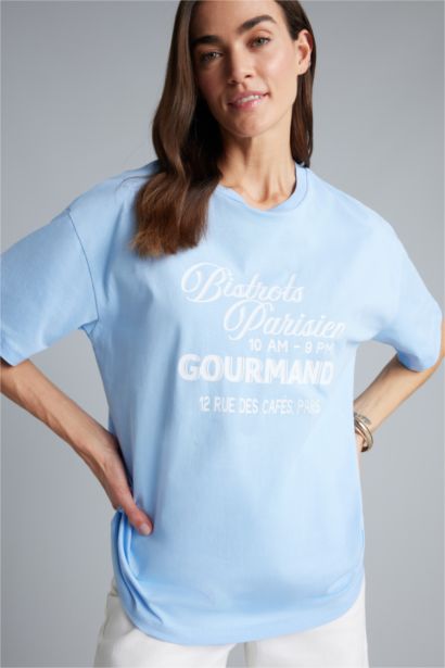 Oversıze Baskılı Tişört