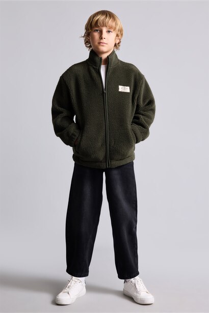 Oversize Fit High Neck Cardigan