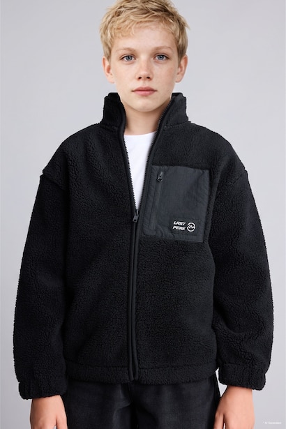 Dik Yaka Pelüş Sweatshirt Hırka Erkek Çocuk