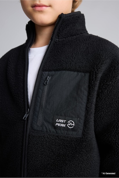 Dik Yaka Pelüş Sweatshirt Hırka Erkek Çocuk