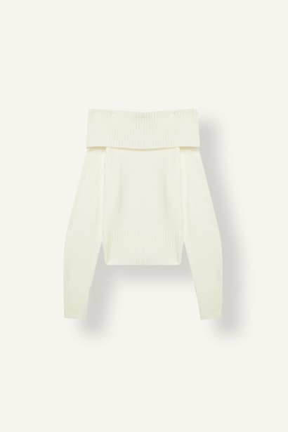 Pull slim à épaules dénudées