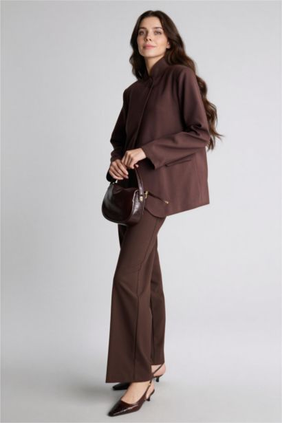 Regular Fıt Dik Yaka Blazer Ceket