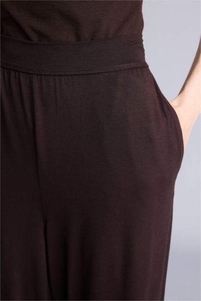 Wıde Leg Beli Lastikli Standart Boy Pantolon