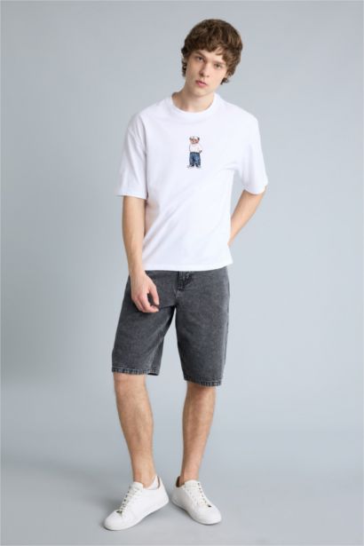 Boxy Fıt Baskılı Kısa Kollu Tişört