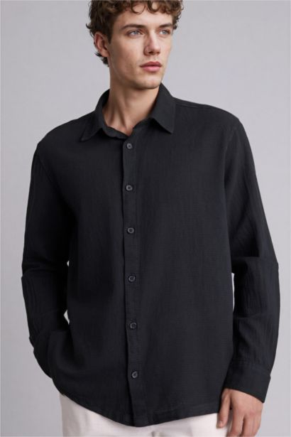 %100 Pamuk Uzun Kollu Gömlek