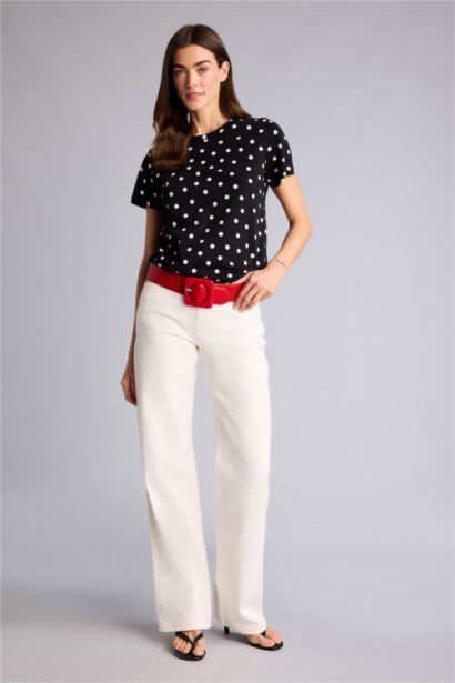 Puantiyeli Penye Tişört