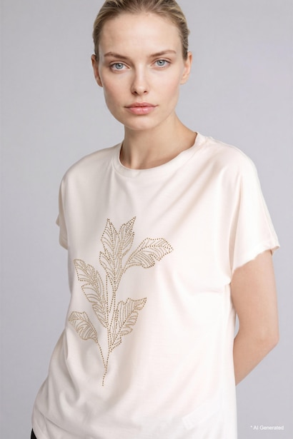 Crew Neck Printed Short Sleeve T-Shirt