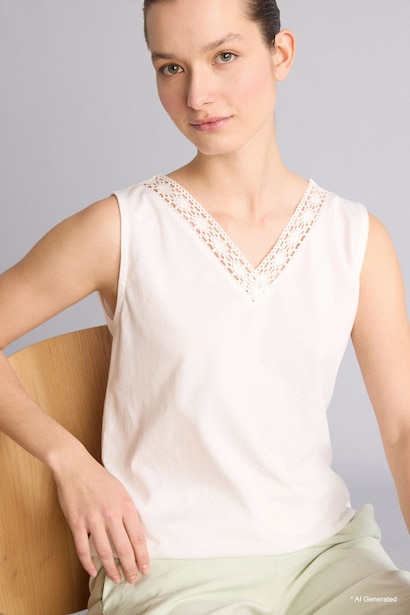 Relax Fit V-Neck Short Sleeve Tank Top