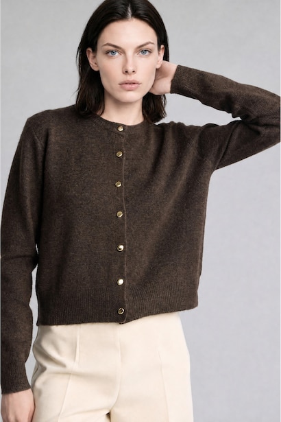 Regular Fit дөңгелек жағалы кардиган